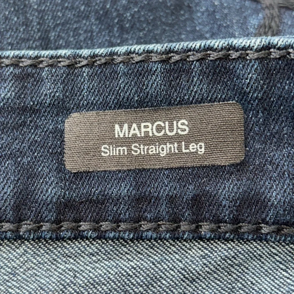 Mavi Mens Jeans 36x30 Blue Marcus‎ Slim Straight Stretch Comfort Whiskered
